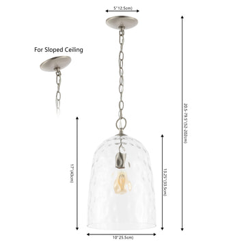 Matilda 10" Industrial Designer Iron/Dimple Glass Dome LED Pendant - JONATHAN Y